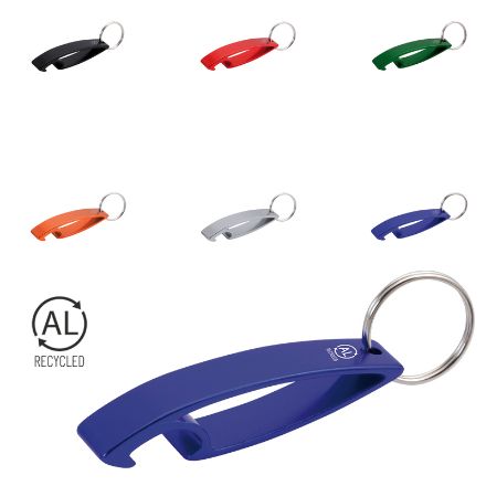 sleutelhanger opener recycled aluminium niken