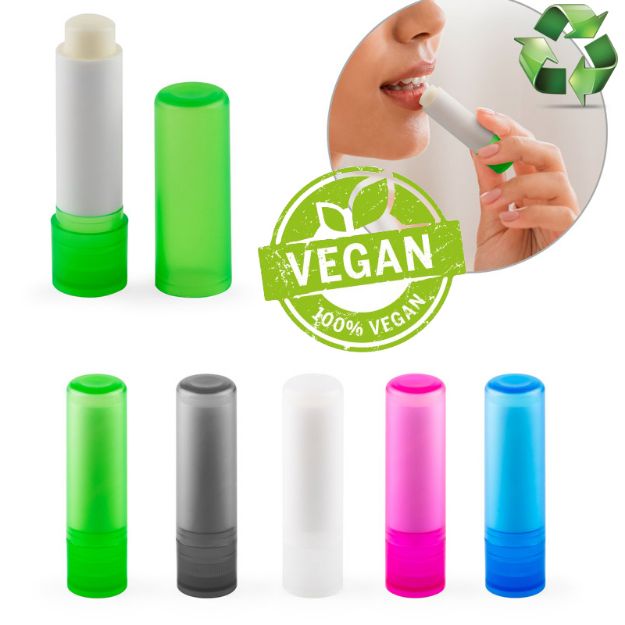 vegan lippenbalsem, in gerecycled abs