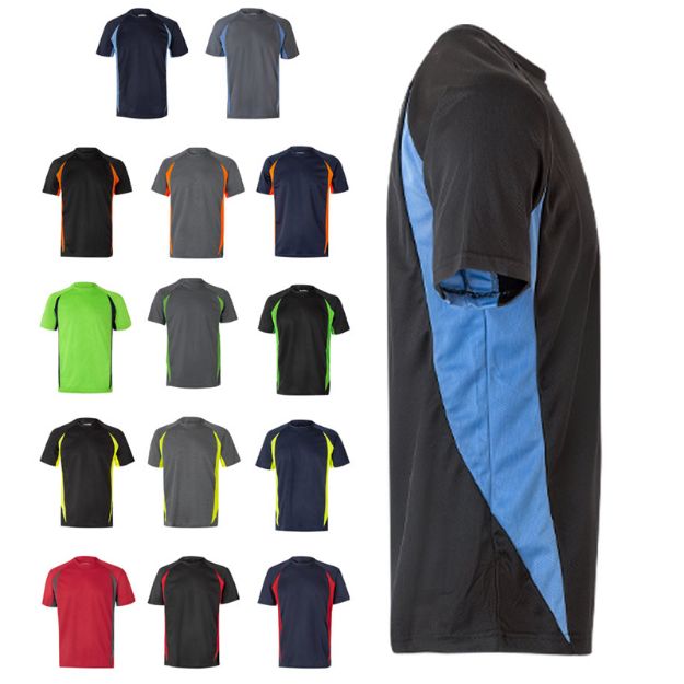 tweekleurig technisch t-shirt maat s-3xl