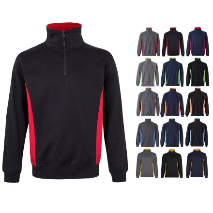 tweekleurig sweatshirt van badstof maten xs-3xl