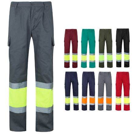 tweekleurige broek van keperstof maten s-3xl
