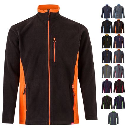 tweekleurig fleecejack maten: xs-3xl