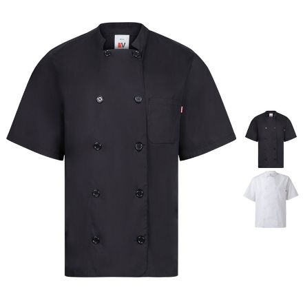 keukenjas in popeline met korte mouwen xs-3xl