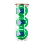 tube met gekleurde tennisballen