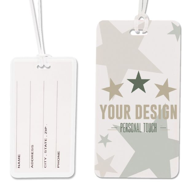 bagagelabel met uitneembaar kaartje