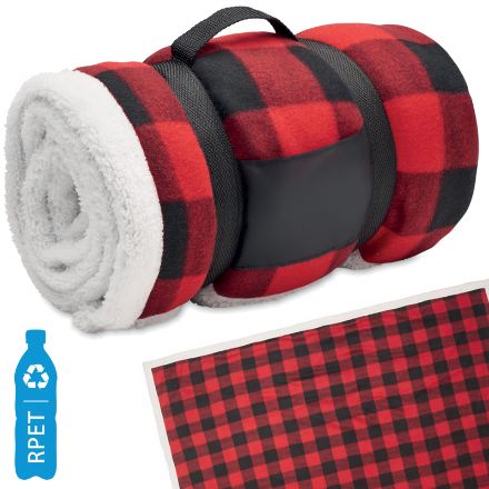 rpet sherpa fleecedeken met nylon handvat
