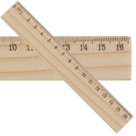 houten liniaal, 16 cm.