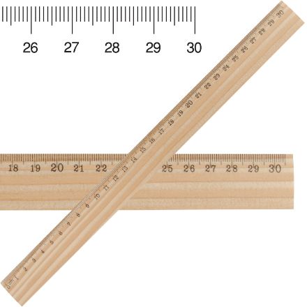 houten liniaal, 30 cm.