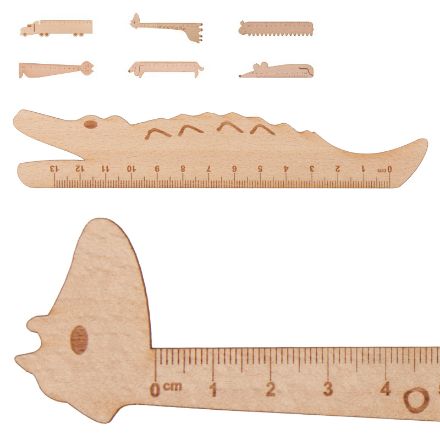 houten liniaal, 13 cm.