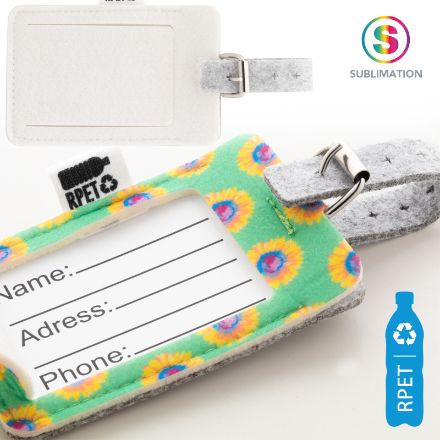 custom made rpet bagagelabel vilt