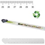 hartvormige liniaal van 30 cm van recycled plastic