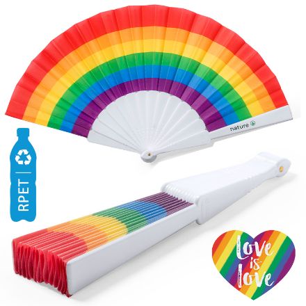 waaier rupaul rpet polyester. regenboog.