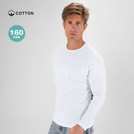 katoenen witte t-shirt lange mouw 160 g/m2 s-xxxl