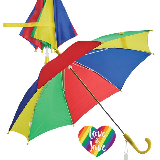 regenboog kinderparaplu lollipop met metalen steel