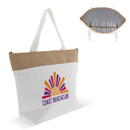 strandkoelerzak katoen/jute 42 x 10 x 30cm