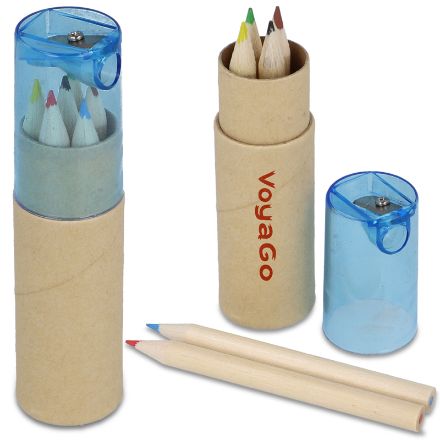 kleurpotloden in kartonnen koker met slijperdeksel