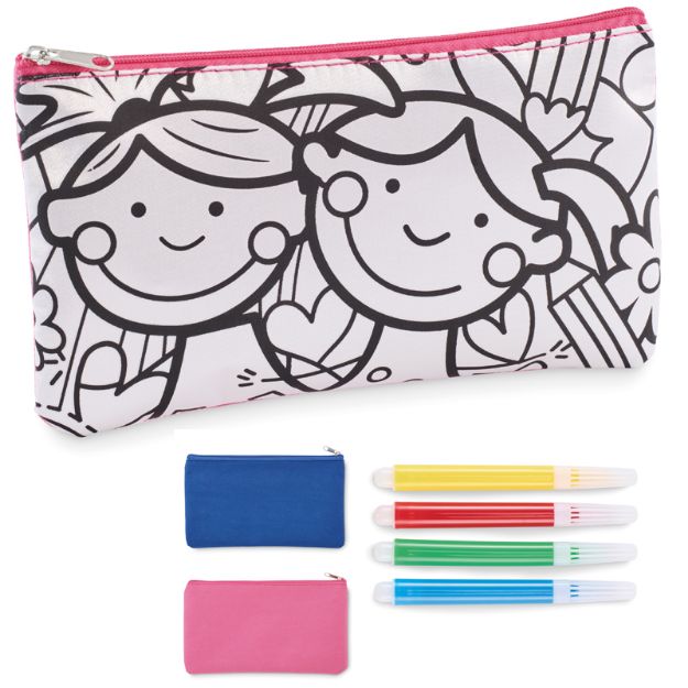 etui met 4 stiften om in te kleuren