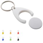 muntenhouder met metalen sleutelhanger.