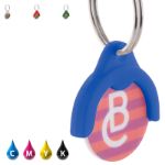 sleutelhanger met full color bedrukte munt.