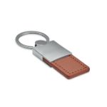 sleutelhanger met glimmend metalen afwerking. - bruin
