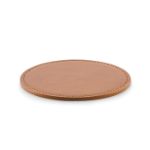 ronde onderzetter in pu - bruin