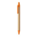 bamboe balpen met drukknop - oranje