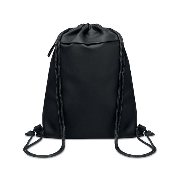 trekkoordtas van 600d rpet - zwart