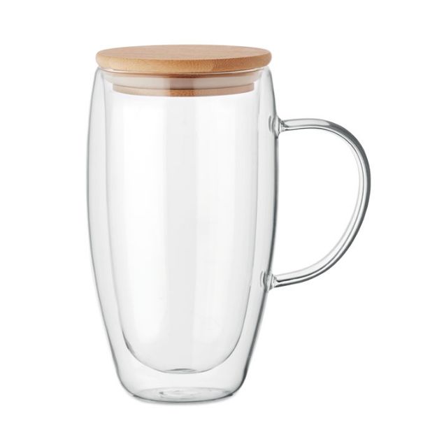 dubbelwandige glazen mok 450 ml