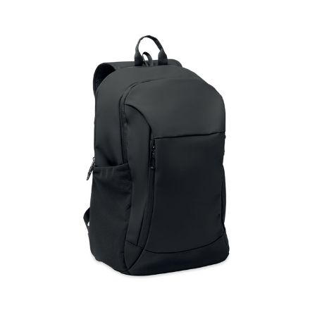 15 inch zachte pu laptop rugzak - zwart
