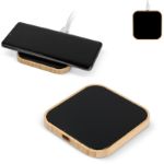 draadloze oplader bamboe en glas 10w