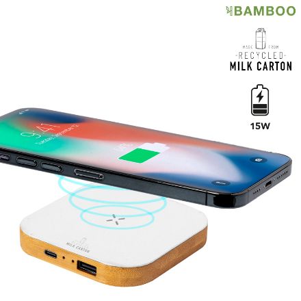 oplader van melkverpakkingen en bamboe sucrep