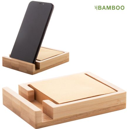 notitieblok/ mobiele bamboe telefoonhouder matsu