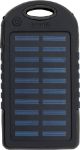 rubberen abs zonne-energie powerbank arin - zwart