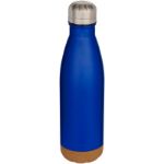 cove 500 ml dubbelwandige rvs waterfles met kurk - blauw