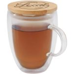 leona 350 ml glazen beker met bamboe deksel