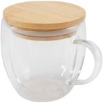 arlo 250 ml glazen beker met bamboe deksel