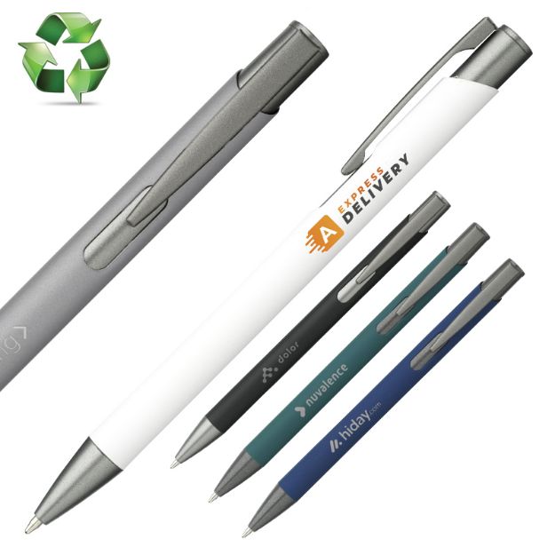 ebony soft recycled alu softtouch pen blauwe inkt