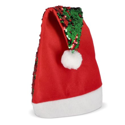 tweekleurige pailletten kerstmuts