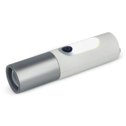 oplaadbare 10 w led-zaklamp met zoomfunctie 300 lm - wit