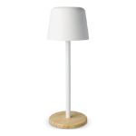 solis dimbare tafellamp met bamboe basis - wit