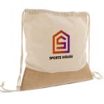 trekkoord rugzak jute met katoenen koorden 38x41cm