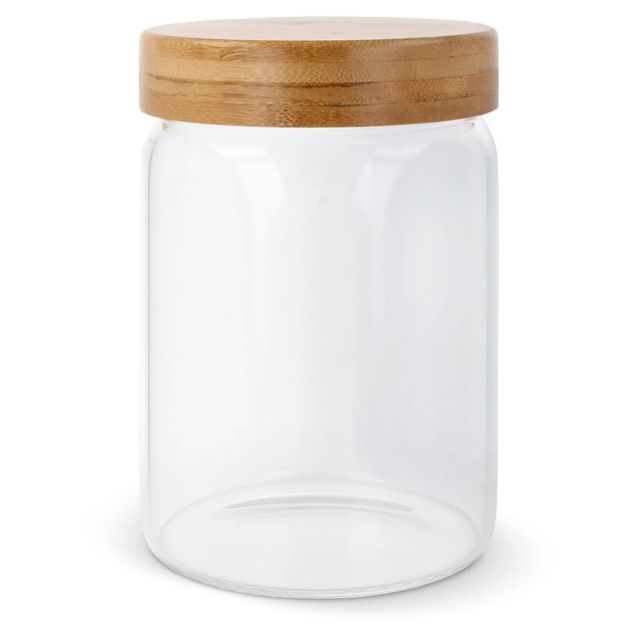 canister glas en bamboe 900 ml