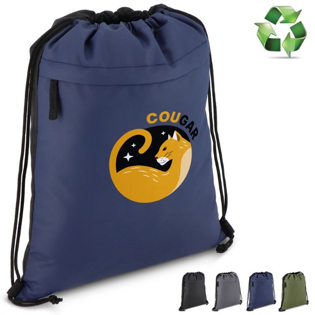 600d gerecycleerde pet trekkoordtas