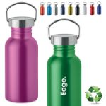 enkelwandige fles recycled rvs 500 ml lekvrij