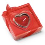 hartvormige kaars en glazen voet