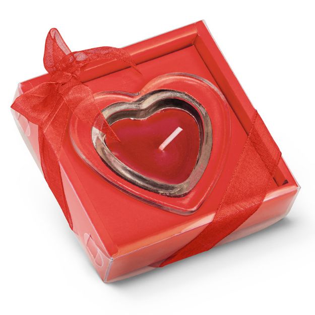 hartvormige kaars en glazen voet