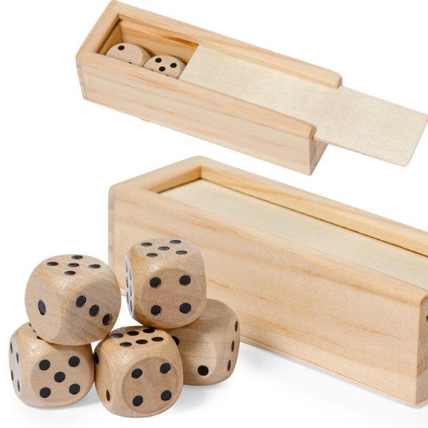 houten dobbelstenen atanin 5 stuks