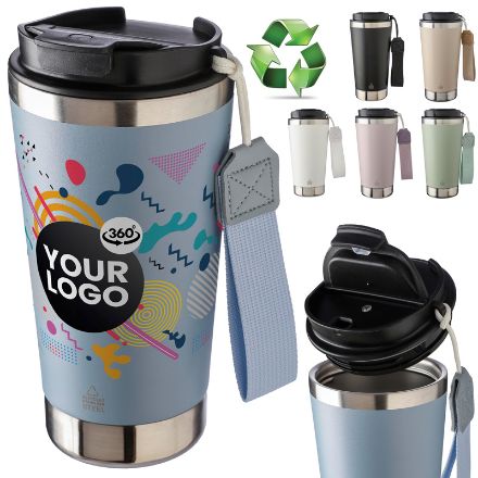 gerecycled roestvrijstalen dubbelwandige drinkbeke