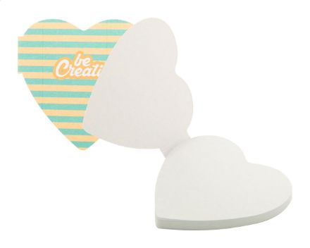 custom made sticky notitieblok hartvorm