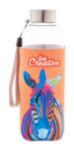 custom made rpet fles met hoes 500 ml rvs dop - wit